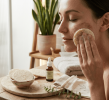 Natural Loofah Sponge Pads (5-Pack) - Eco-Friendly Exfoliating Face & Body Scrubbing Sponges for Deep Pores Cleansing, Skin Renewal & Glow, Off-White